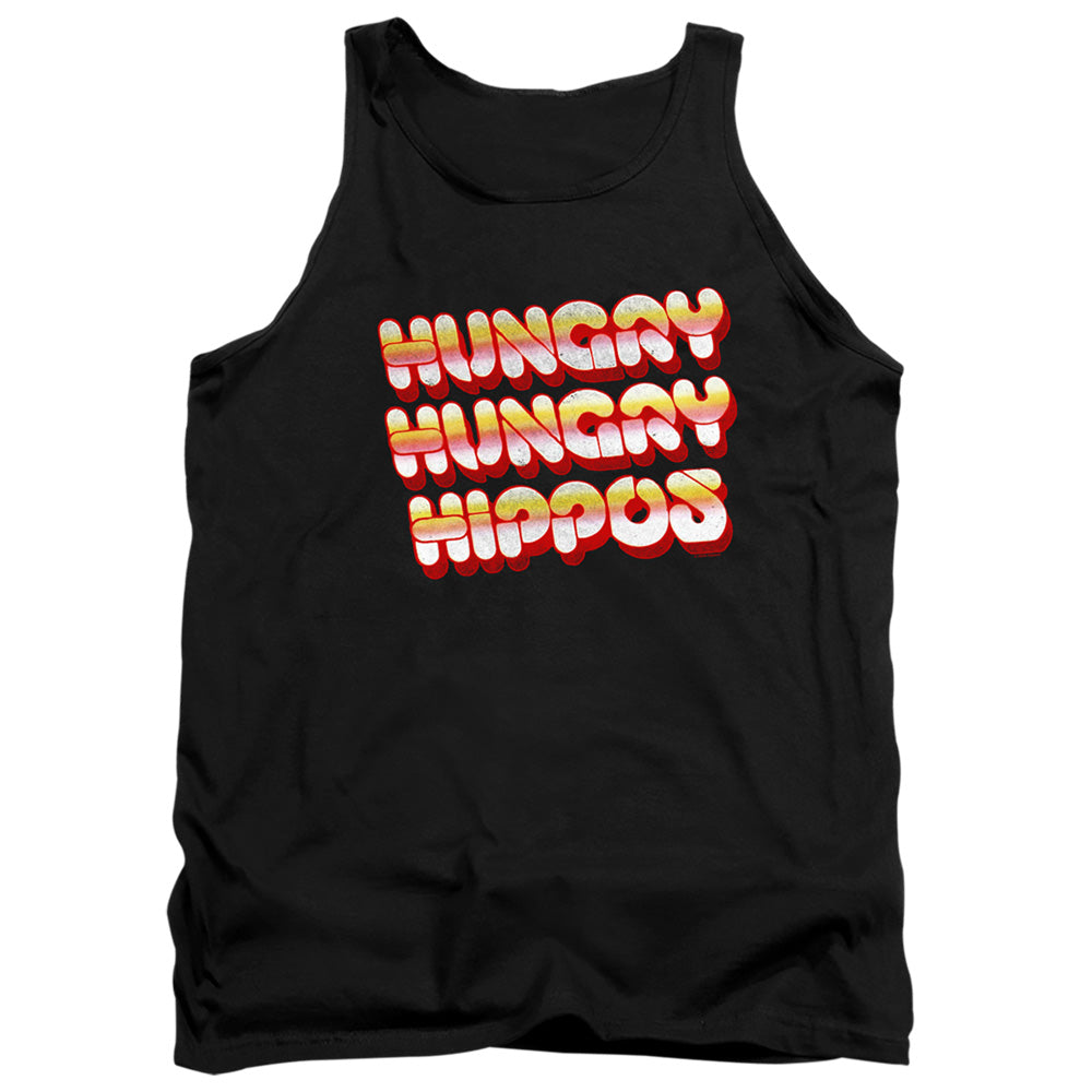 HUNGRY HUNGRY HIPPOS : HUNGRY VINTAGE LOGO ADULT TANK Black 2X