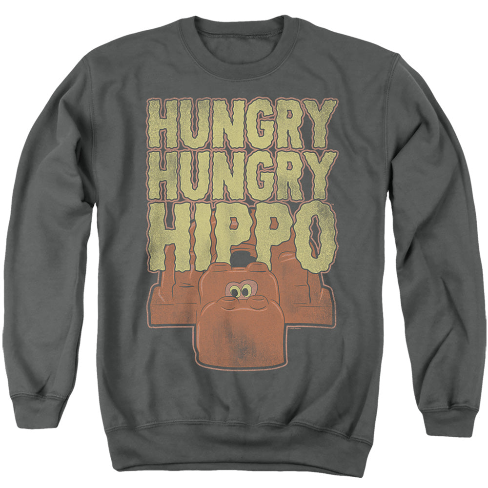 HUNGRY HUNGRY HIPPOS : HUNGRY HUNGRY HIPPO ADULT CREW SWEAT Charcoal MD