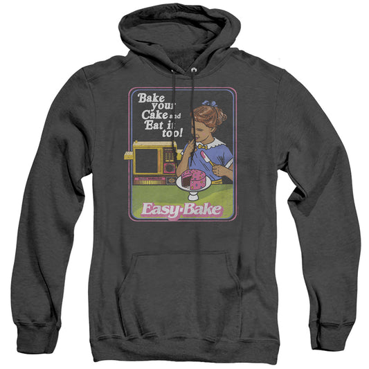 EASY BAKE OVEN BAKE YOUR CAKE ADULT HEATHER HOODIE BLACK LG