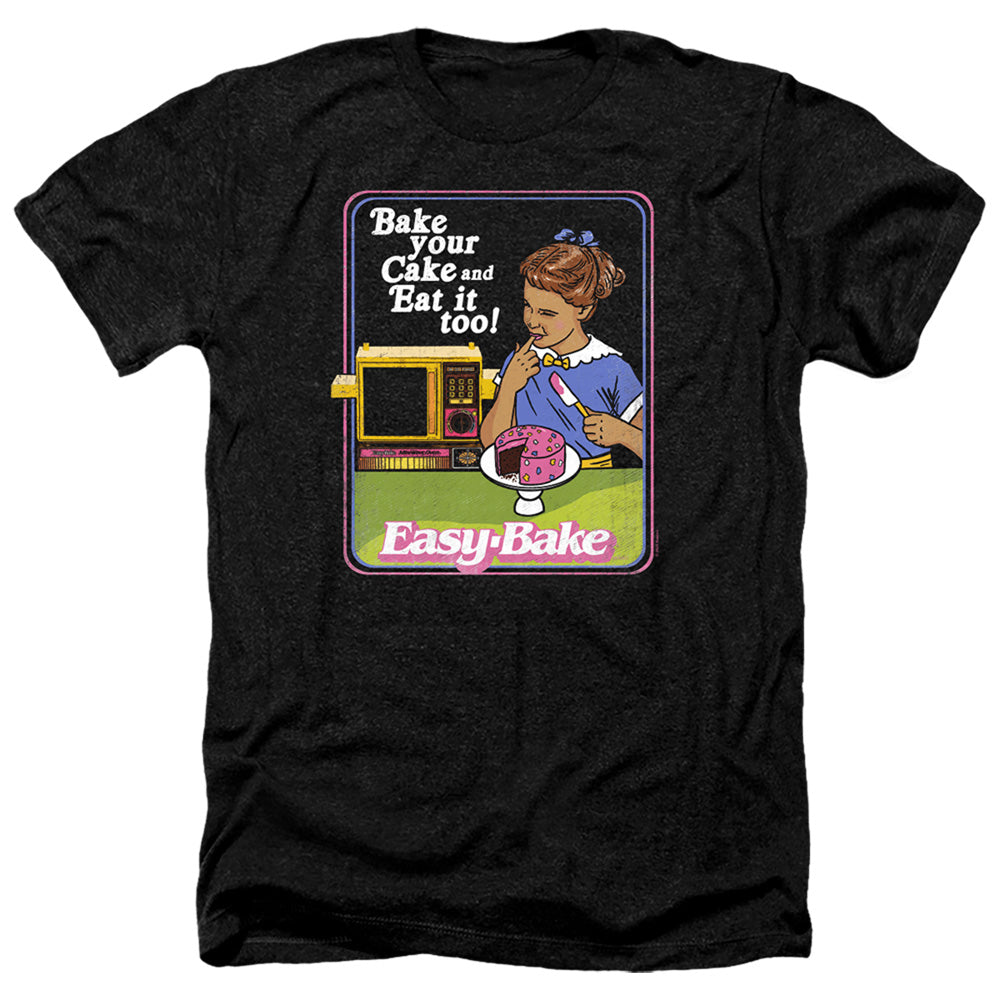 EASY BAKE OVEN BAKE YOUR CAKE ADULT REGULAR FIT HEATHER SHORT SLEEVE CHARCOAL LG