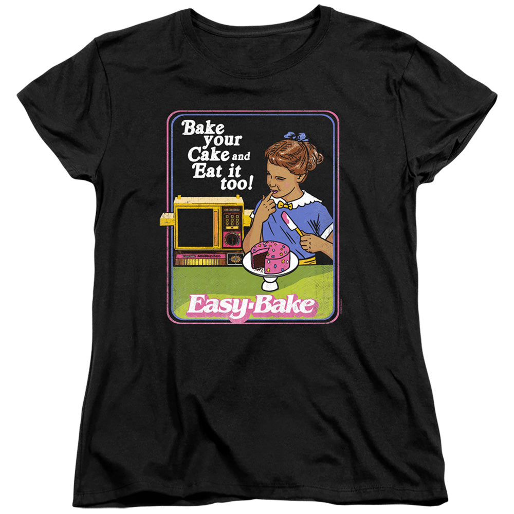 EASY BAKE OVEN BAKE YOUR CAKE WOMEN'S SHORT SLEEVE BLACK SM