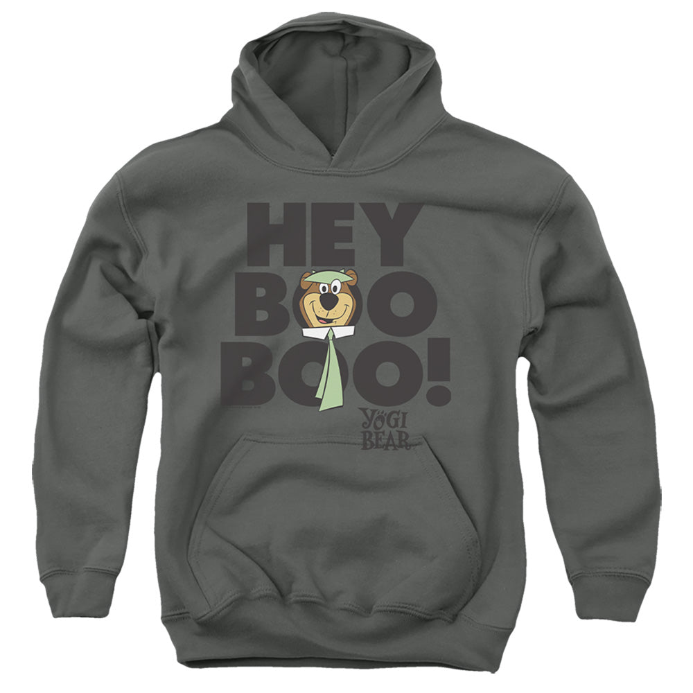 YOGI BEAR : HEY BOO BOO YOUTH PULL OVER HOODIE Charcoal SM