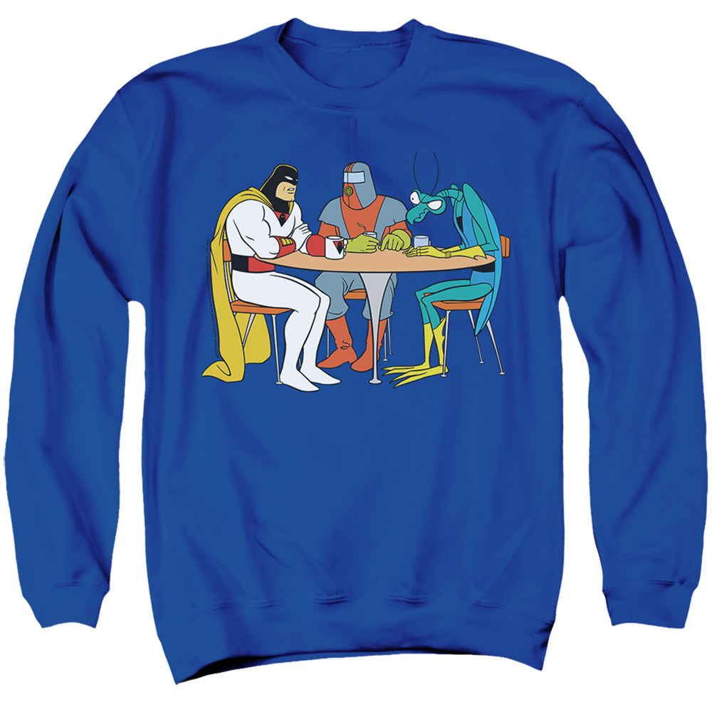 RICK AND MORTY : SPACE GHOST COAST TO COAST BRAK AND ZORAK ADULT CREW SWEAT Royal Blue 2X