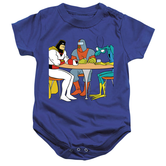 RICK AND MORTY : SPACE GHOST COAST TO COAST BRAK AND ZORAK INFANT SNAPSUIT Royal Blue MD (12 Mo)