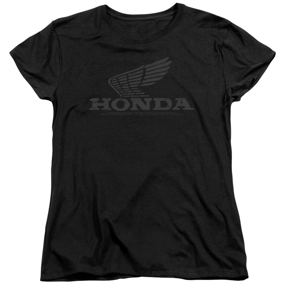 HONDA : VINTAGE WING WOMENS SHORT SLEEVE Black 2X