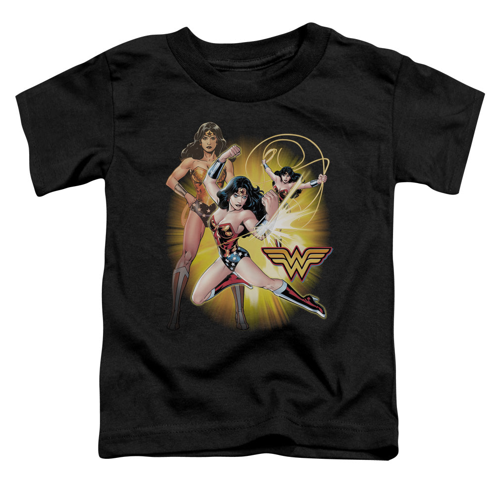 JUSTICE LEAGUE OF AMERICA : WONDER WOMAN S\S TODDLER TEE BLACK MD (3T)