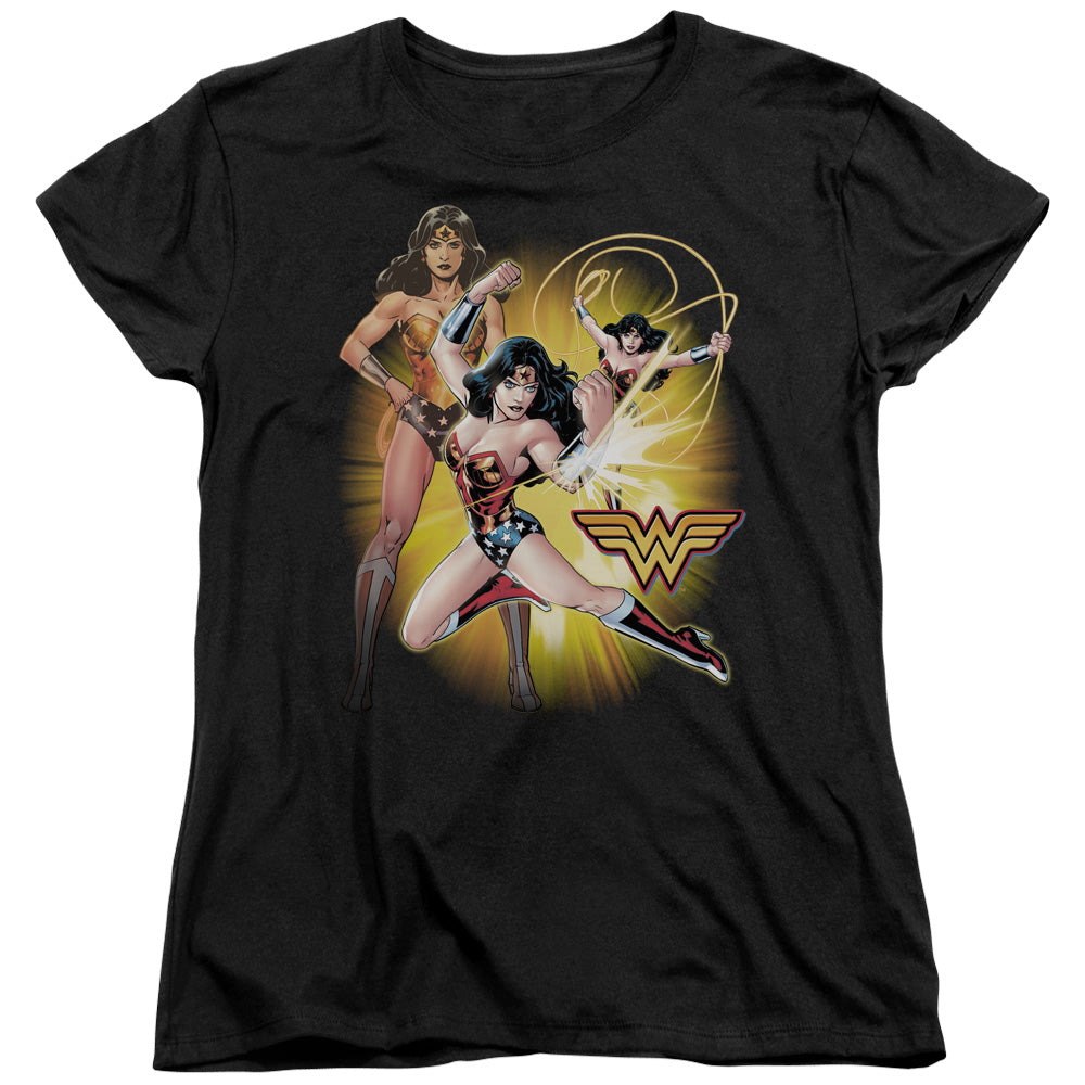 JUSTICE LEAGUE OF AMERICA : WONDER WOMAN S\S WOMENS TEE BLACK 2X