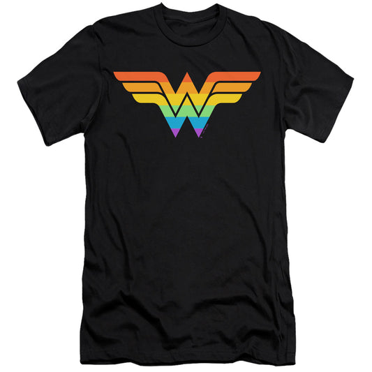 JUSTICE LEAGUE OF AMERICA : WONDER WOMAN RAINBOW  PREMIUM CANVAS ADULT SLIM FIT 30\1 Black XL