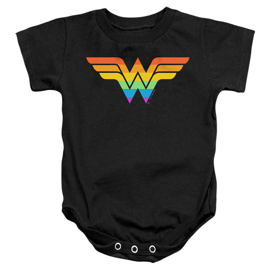 JUSTICE LEAGUE OF AMERICA : WONDER WOMAN RAINBOW INFANT SNAPSUIT Black LG (18 Mo)