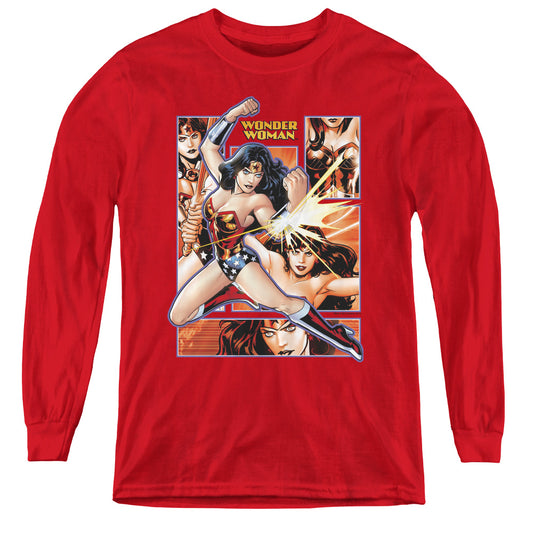 JUSTICE LEAGUE OF AMERICA : WONDER WOMAN PANELS L\S YOUTH RED XL