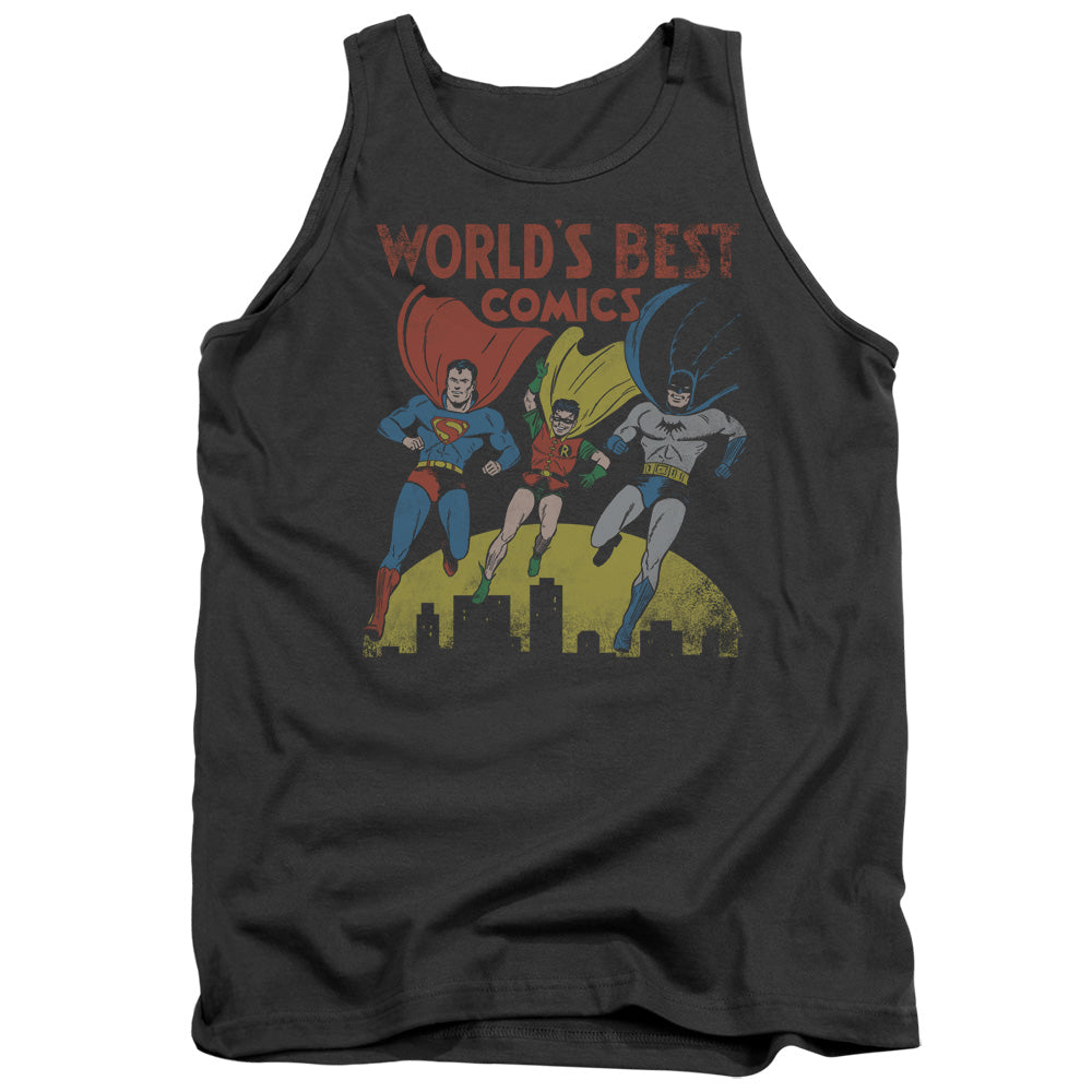 JUSTICE LEAGUE OF AMERICA : WORLD'S BEST ADULT TANK CHARCOAL 2X