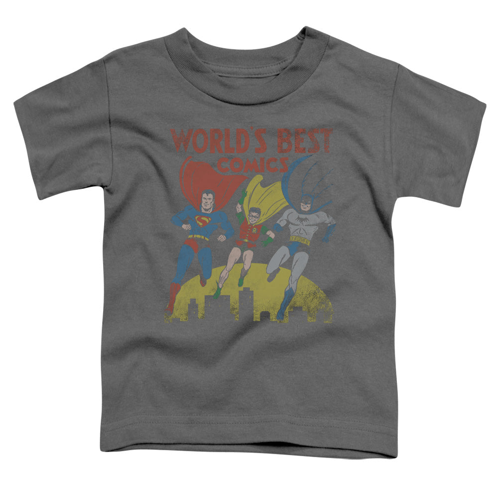 JUSTICE LEAGUE OF AMERICA : WORLD'S BEST S\S TODDLER TEE CHARCOAL MD (3T)