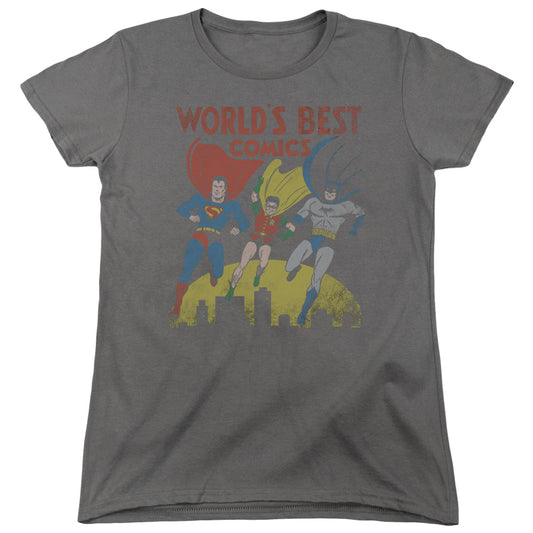 JUSTICE LEAGUE OF AMERICA : WORLD'S BEST WOMENS SHORT SLEEVE CHARCOAL 2X