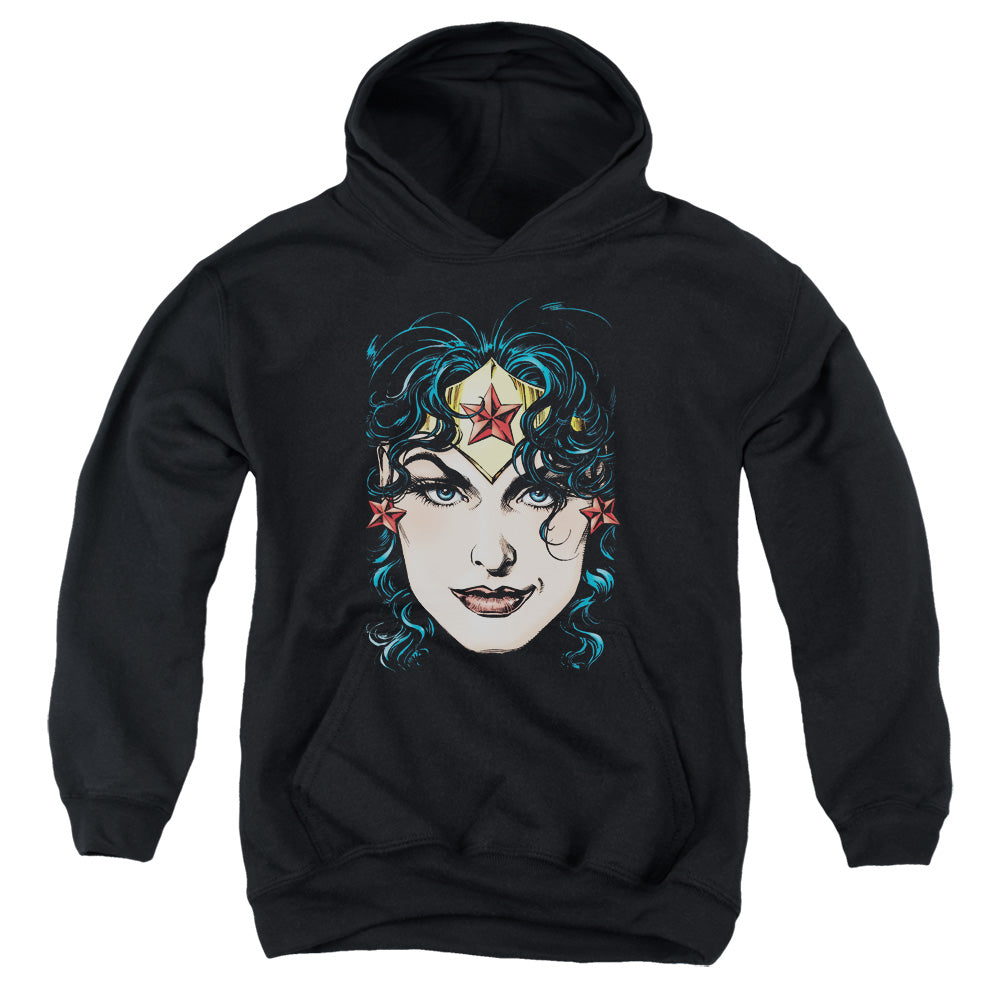 DC ORIGINS JLA : WONDER WOMAN HEAD YOUTH PULL OVER HOODIE Black LG