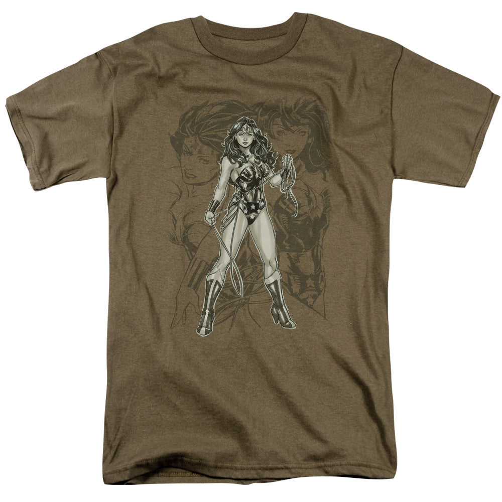 JUSTICE LEAGUE OF AMERICA : WONDER WOMAN SKETCH S\S ADULT 18\1 SAFARI GREEN SM