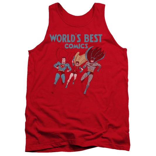 JUSTICE LEAGUE OF AMERICA : WORLD'S BEST ADULT TANK RED LG