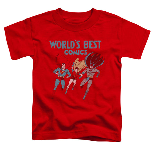 JUSTICE LEAGUE OF AMERICA : WORLD'S BEST S\S TODDLER TEE RED MD (3T)