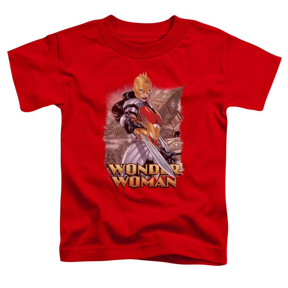 JUSTICE LEAGUE OF AMERICA : WONDER WOMAN TODDLER SHORT SLEEVE Red XL (5T)