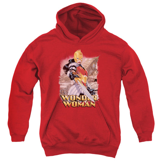 JUSTICE LEAGUE OF AMERICA : WONDER WOMAN YOUTH PULL OVER HOODIE Red MD