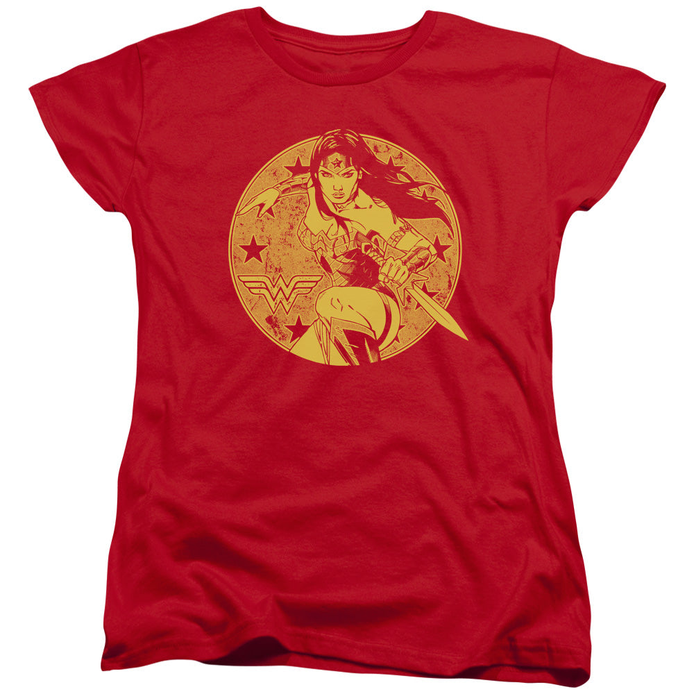 JUSTICE LEAGUE OF AMERICA : YOUNG WONDER S\S WOMENS TEE Red 2X