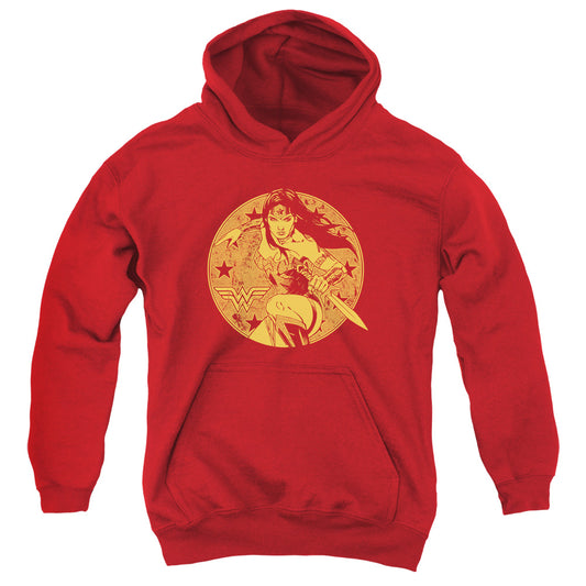 JUSTICE LEAGUE OF AMERICA : YOUNG WONDER YOUTH PULL OVER HOODIE Red LG