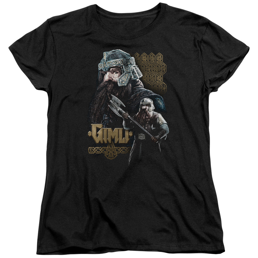 LORD OF THE RINGS : GIMLI S\S WOMENS TEE BLACK LG