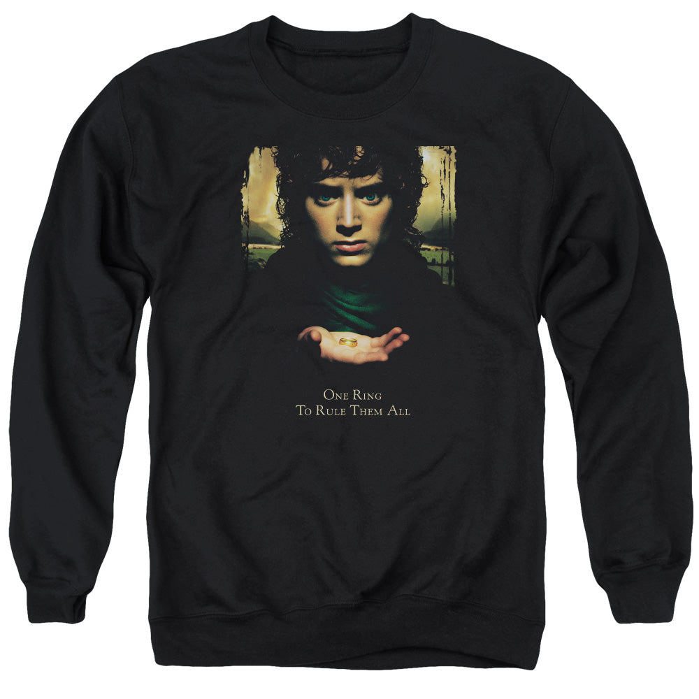 LORD OF THE RINGS : FRODO ONE RING ADULT CREW NECK SWEATSHIRT BLACK SM