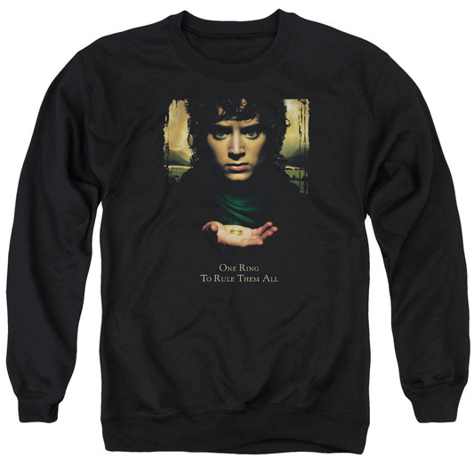 LORD OF THE RINGS : FRODO ONE RING ADULT CREW NECK SWEATSHIRT BLACK MD