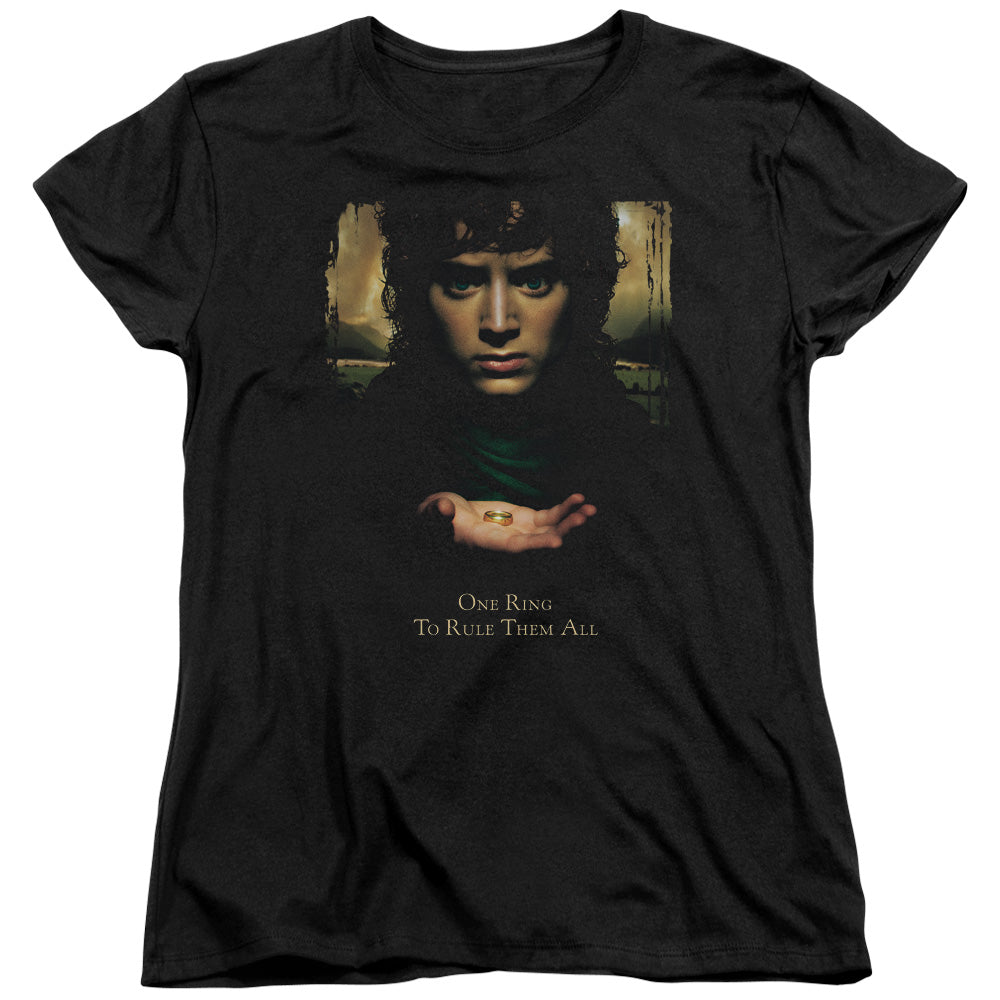 LORD OF THE RINGS : FRODO ONE RING S\S WOMENS TEE BLACK 2X