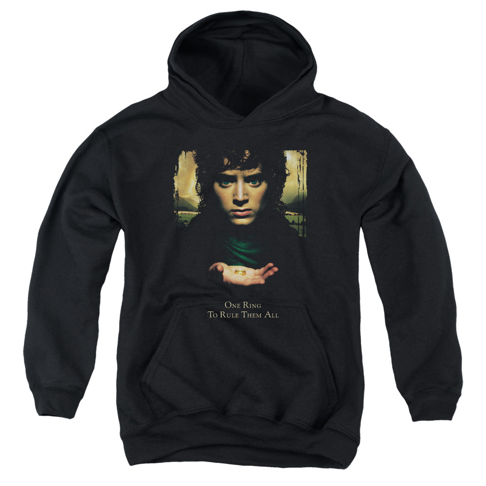 LORD OF THE RINGS : FRODO ONE RING YOUTH PULL OVER HOODIE BLACK LG