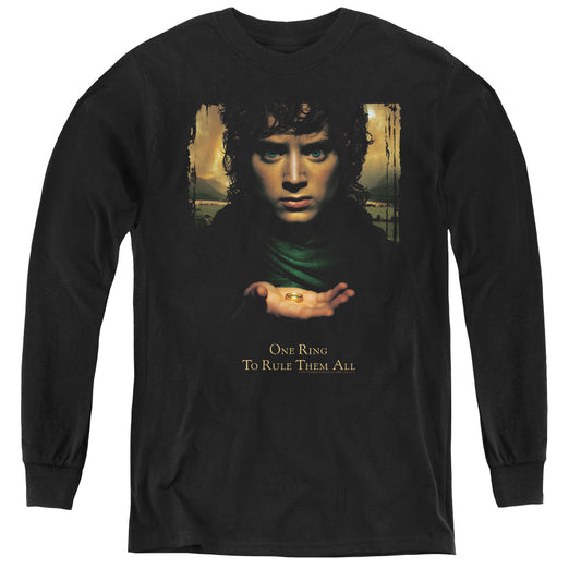 LORD OF THE RINGS : FRODO ONE RING L\S YOUTH BLACK LG