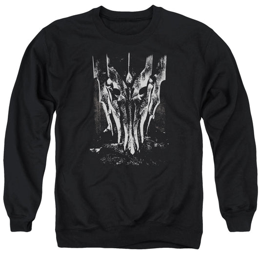 LORD OF THE RINGS : BIG SAURON HEAD ADULT CREW NECK SWEATSHIRT BLACK MD