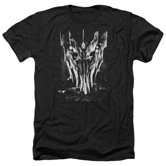 LORD OF THE RINGS : BIG SAURON HEAD ADULT HEATHER BLACK 2X