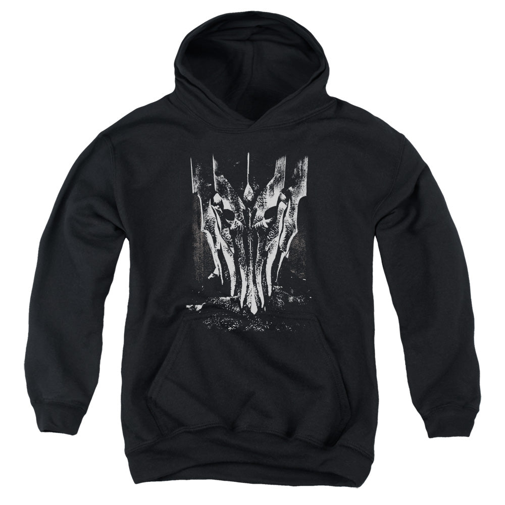 LORD OF THE RINGS : BIG SAURON HEAD YOUTH PULL OVER HOODIE BLACK MD