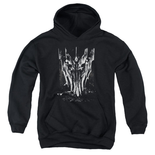 LORD OF THE RINGS : BIG SAURON HEAD YOUTH PULL OVER HOODIE BLACK MD