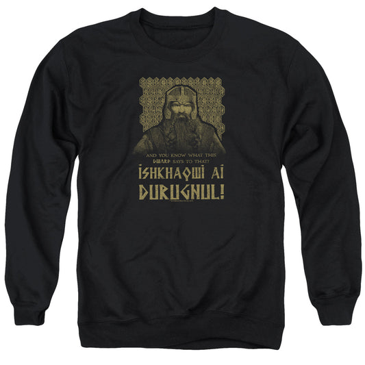 LORD OF THE RINGS : ISHKHAQWI DURUGNUL ADULT CREW SWEAT Black 2X