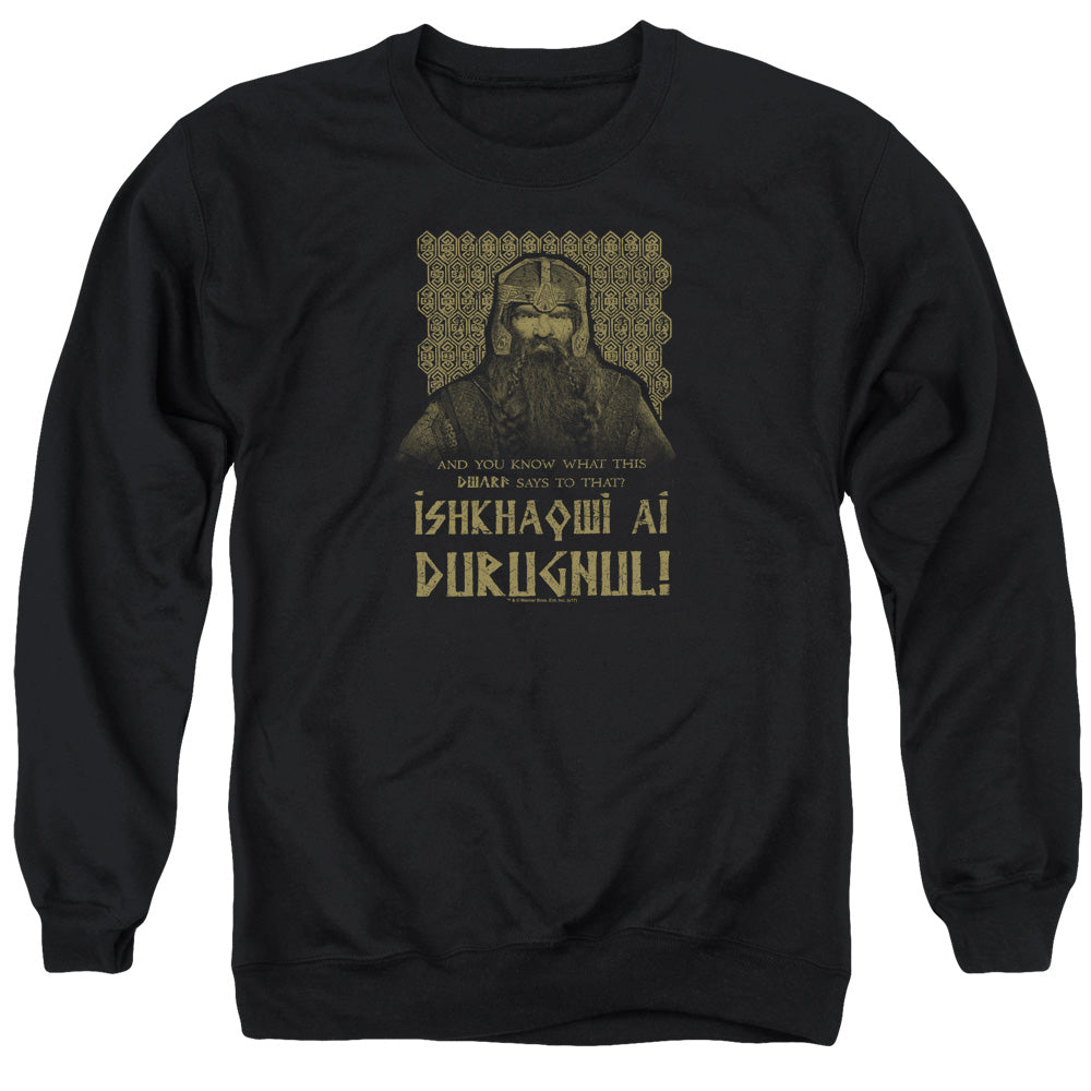 LORD OF THE RINGS : ISHKHAQWI DURUGNUL ADULT CREW SWEAT Black 3X