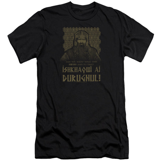 LORD OF THE RINGS : ISHKHAQWI DURUGNUL PREMIUM ADULT RINGSPUN COTTON SHORT SLEEVE Black 2X