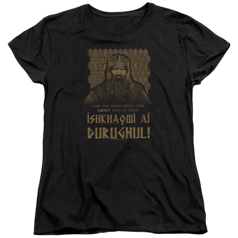 LORD OF THE RINGS : ISHKHAQWI DURUGNUL WOMENS SHORT SLEEVE Black 2X