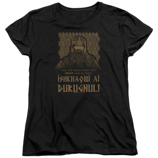 LORD OF THE RINGS : ISHKHAQWI DURUGNUL WOMENS SHORT SLEEVE Black MD