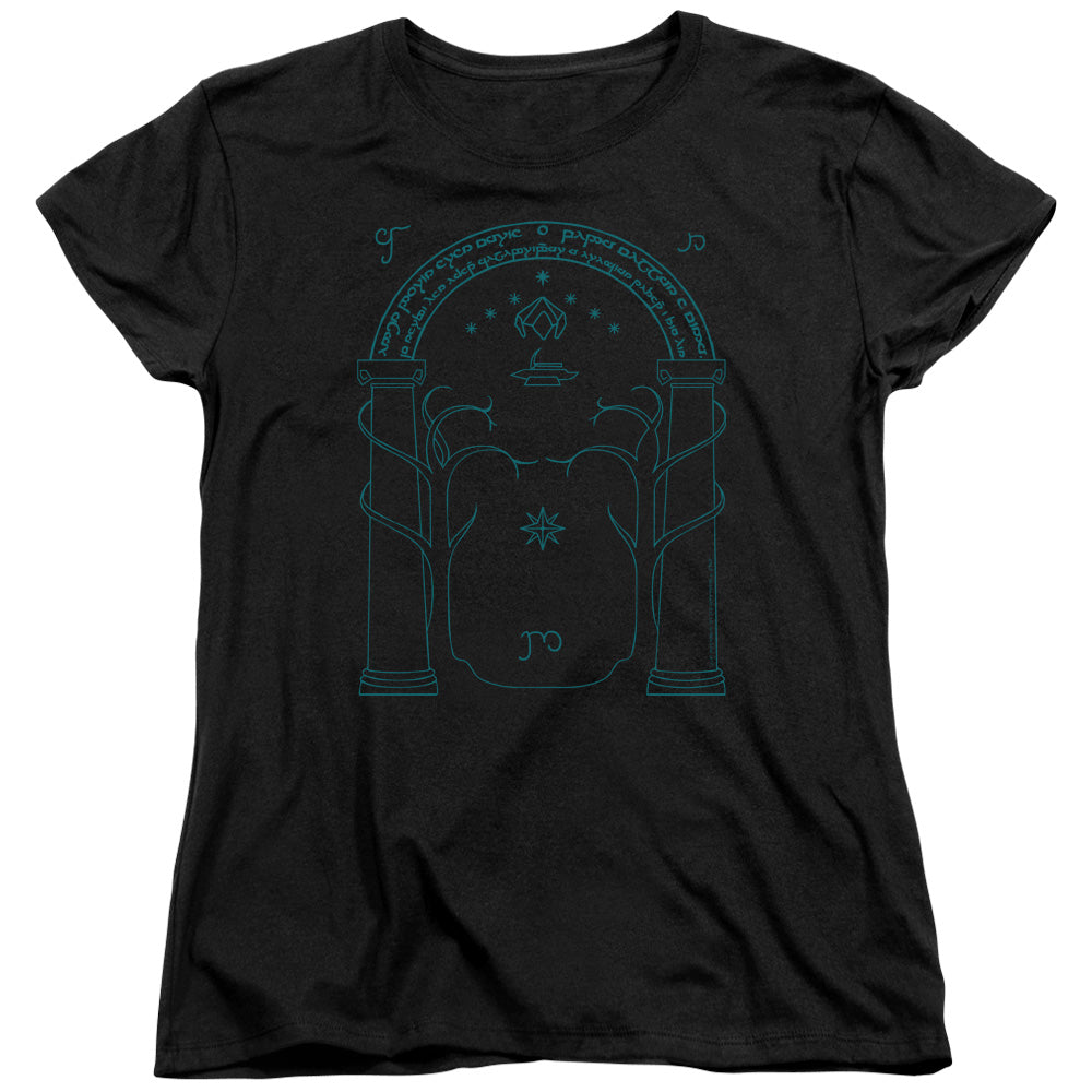 LORD OF THE RINGS : DOORS OF DURIN WOMENS SHORT SLEEVE Black LG