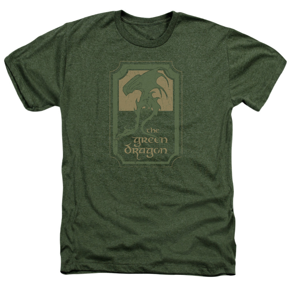 LORD OF THE RINGS : GREEN DRAGON TAVERN ADULT REGULAR FIT HEATHER SHORT SLEEVE Military Green 3X