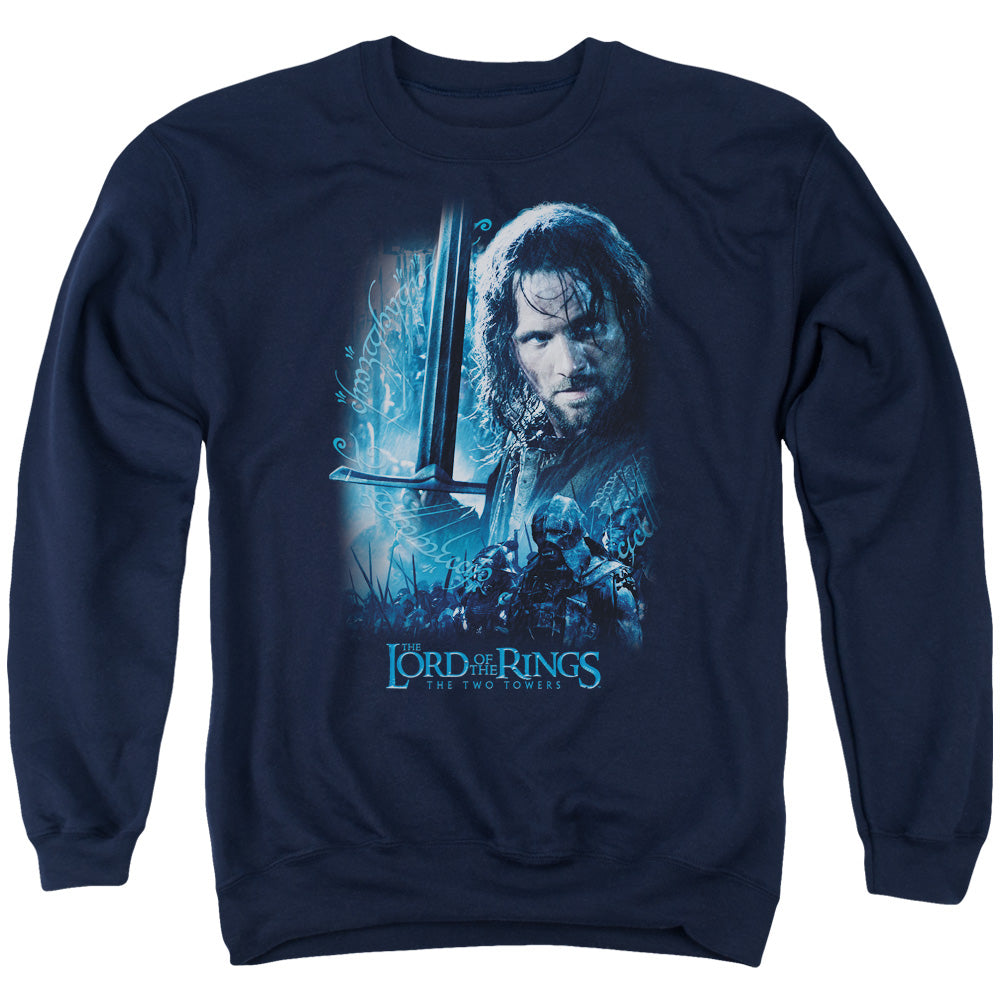 LORD OF THE RINGS : KING IN THE MAKING ADULT CREW NECK SWEATSHIRT NAVY 2X