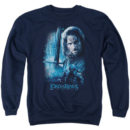 LORD OF THE RINGS : KING IN THE MAKING ADULT CREW NECK SWEATSHIRT NAVY SM