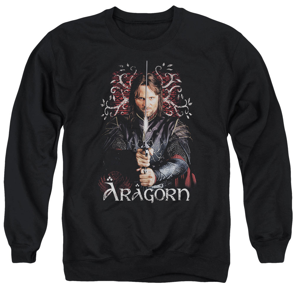 LORD OF THE RINGS : ARAGORN ADULT CREW NECK SWEATSHIRT BLACK LG