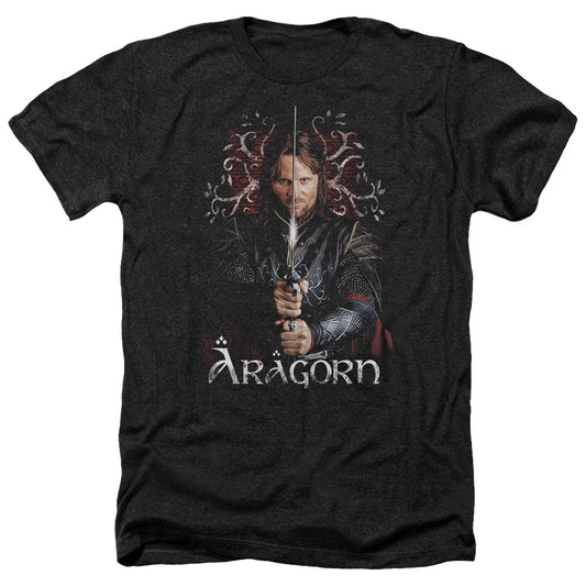 LORD OF THE RINGS : ARAGORN ADULT HEATHER BLACK 2X