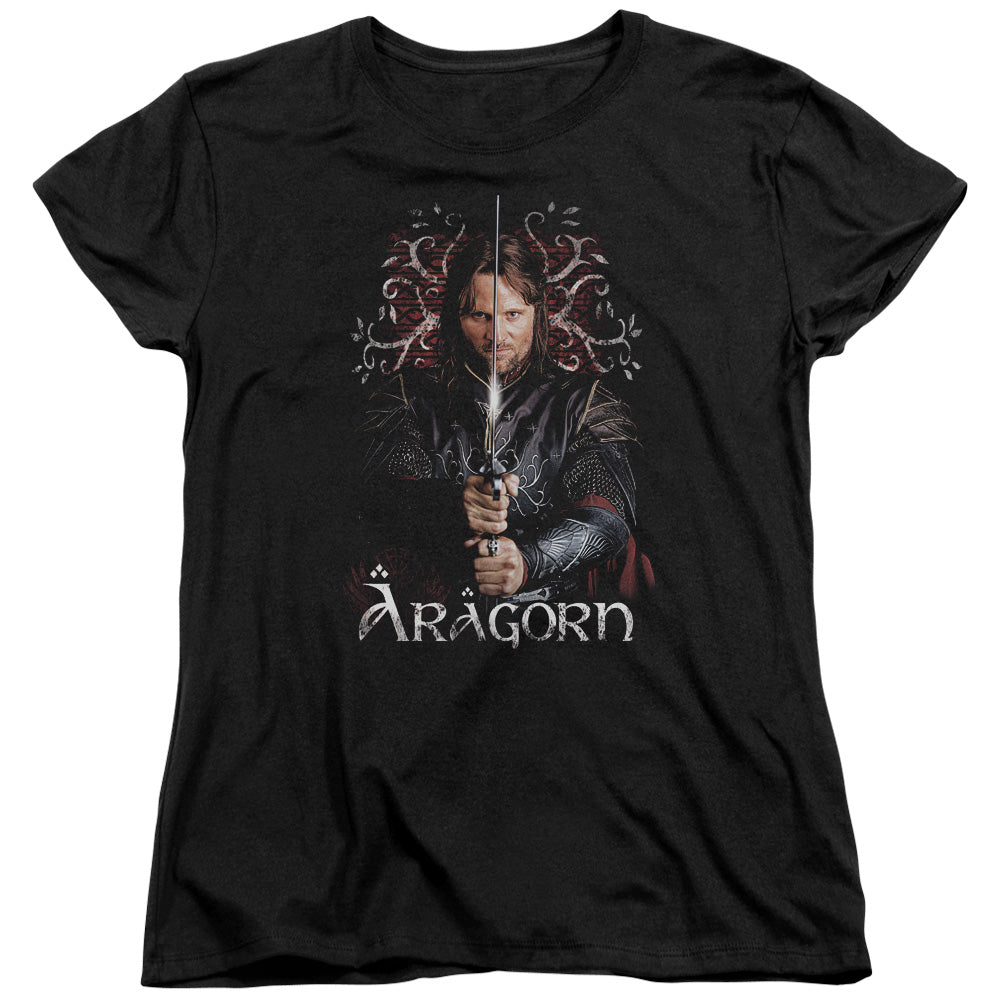 LORD OF THE RINGS : ARAGORN S\S WOMENS TEE BLACK SM