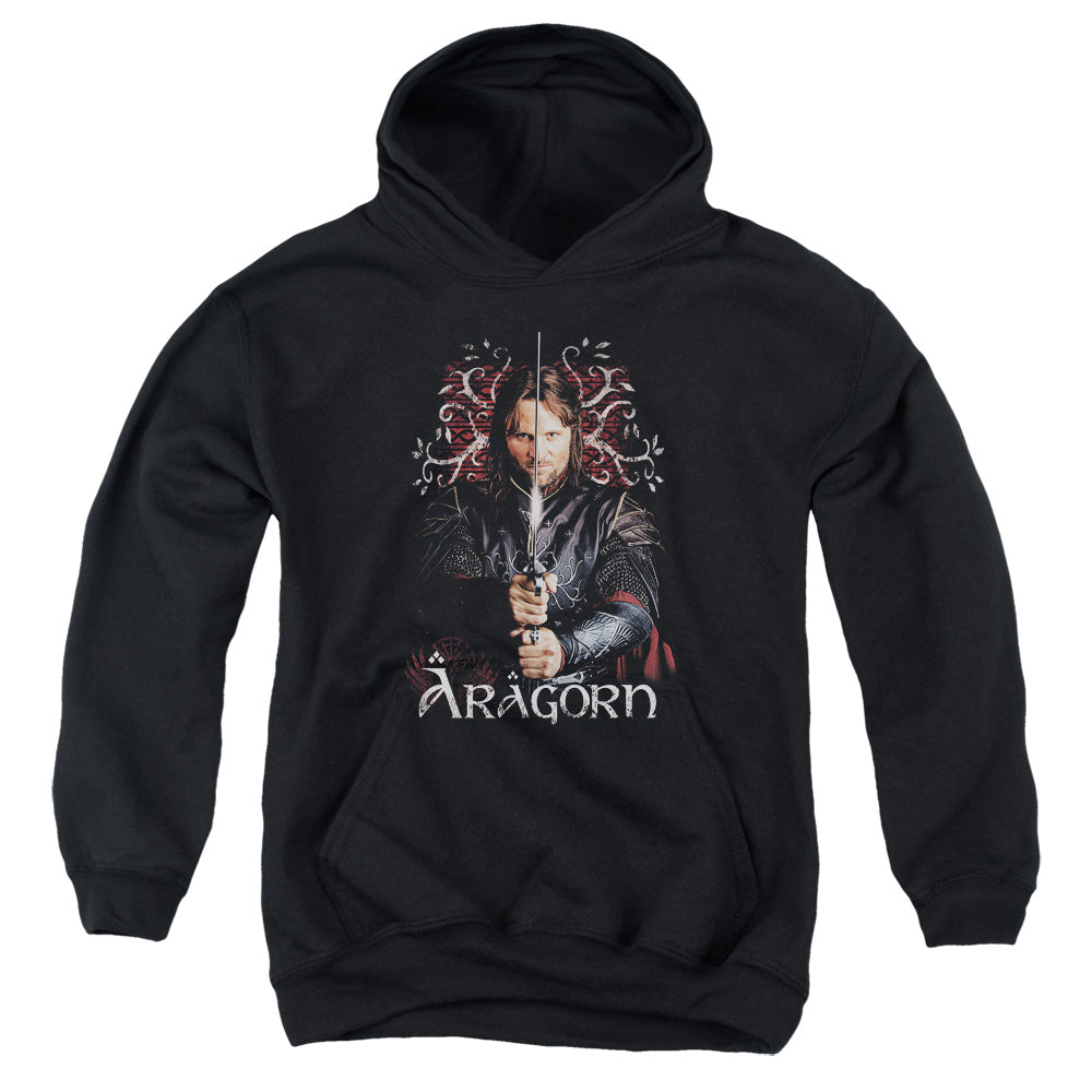 LORD OF THE RINGS : ARAGORN YOUTH PULL OVER HOODIE BLACK LG