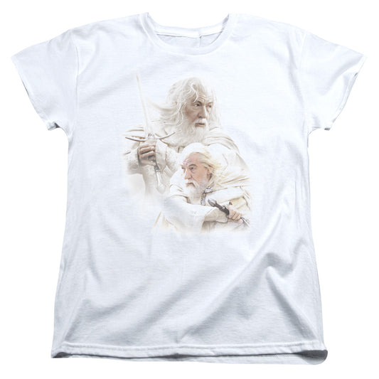 LORD OF THE RINGS : GANDALF THE WHITE S\S WOMENS TEE WHITE SM