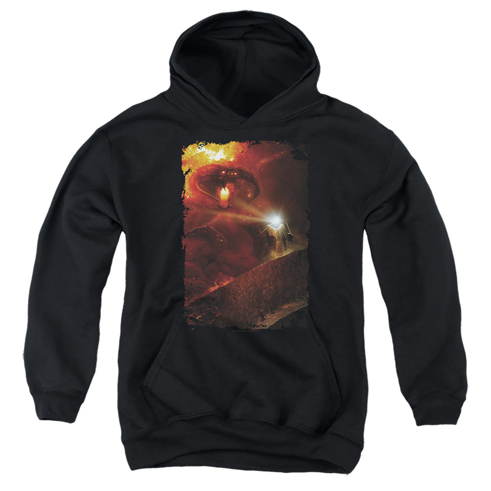 LORD OF THE RINGS : BALROG YOU SHALL NOT PASS YOUTH PULL OVER HOODIE Black LG